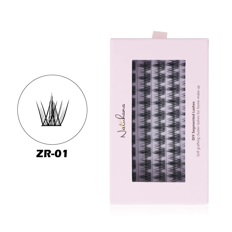 NATUHANA 20D 30D 40D 50D 60D 80D Cluster Eyelashes DIY Individual Qme ZR01 5rows Mix11-13