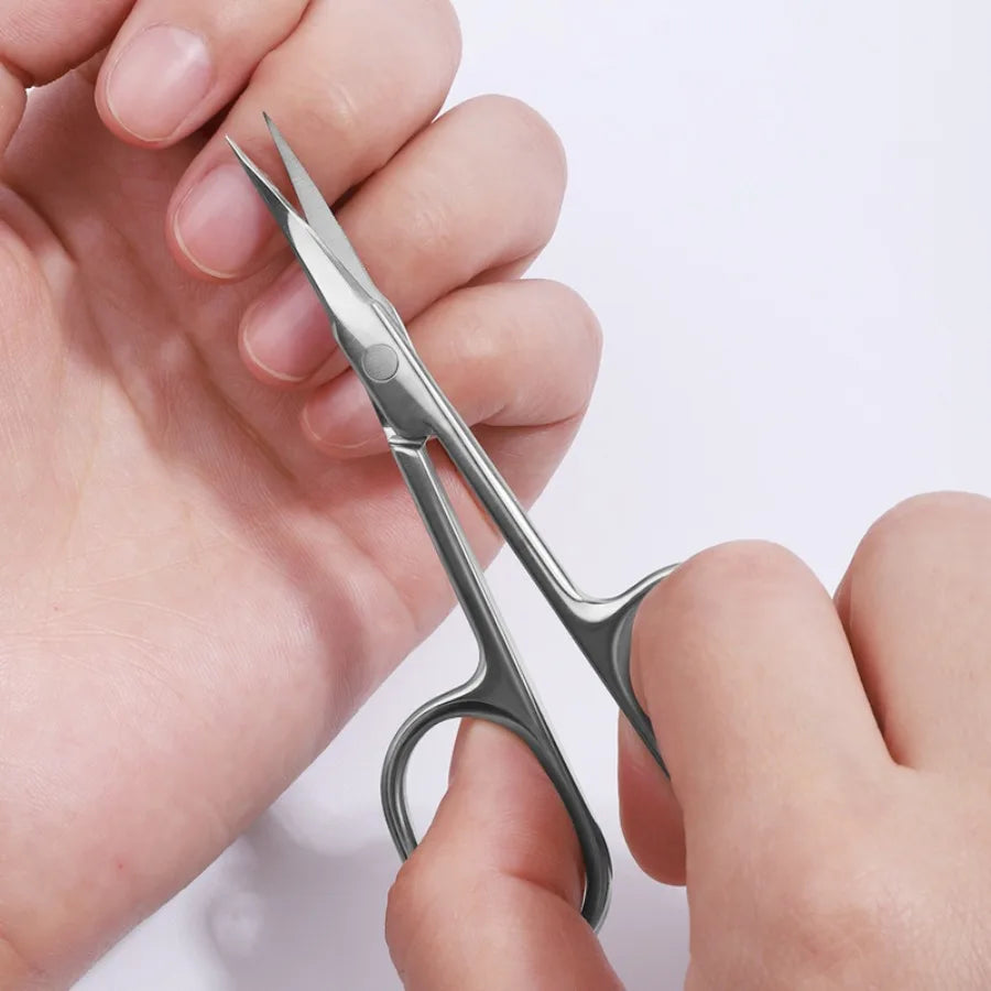Nail Scissors Stainless Steel Curved Cuticle Sharp Dead Skin Manicure Qme