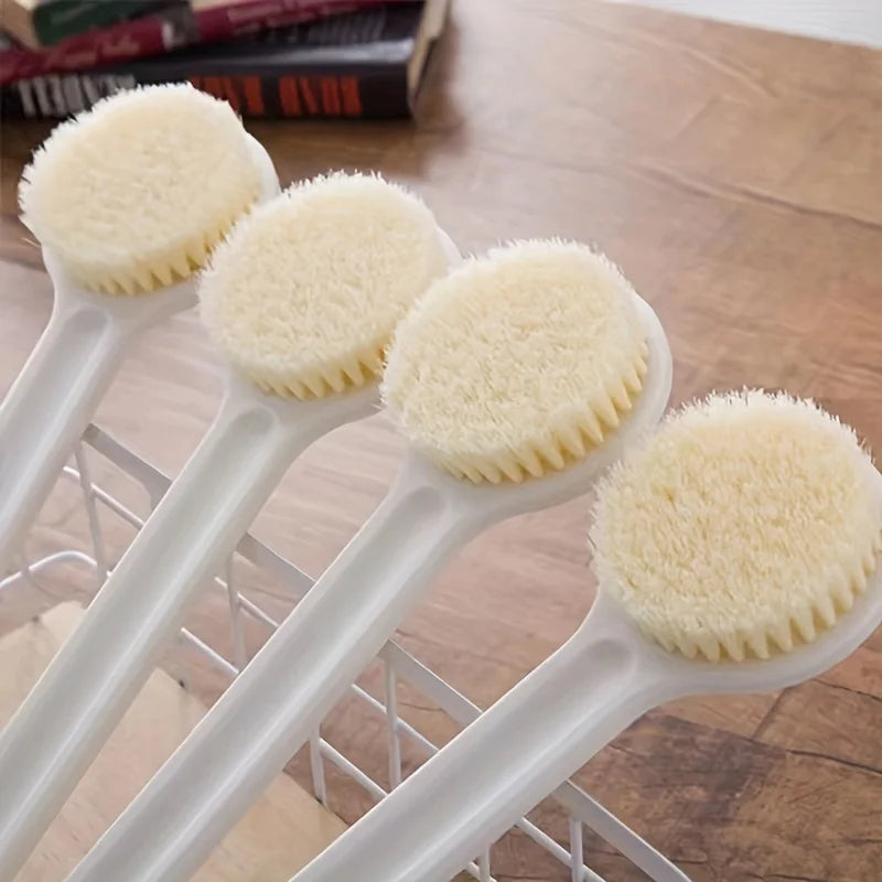 Bath brush with long handle and soft bristles, bath brush with rubbing back, back cleaning brush, bath brush Qme