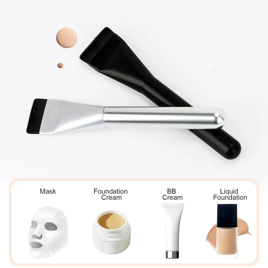 5pcs Flat Foundation Brush,Korean Makeup Brush Spatula Facial Brush for Liquid Foundation,Premium Face Makeup Brush Qme