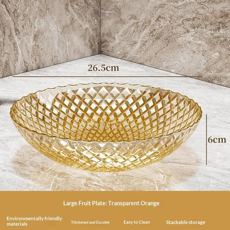 Transparent Flower Shaped Fruit Plate Aesthetic Plastic Dessert Salad Qme L Yellow