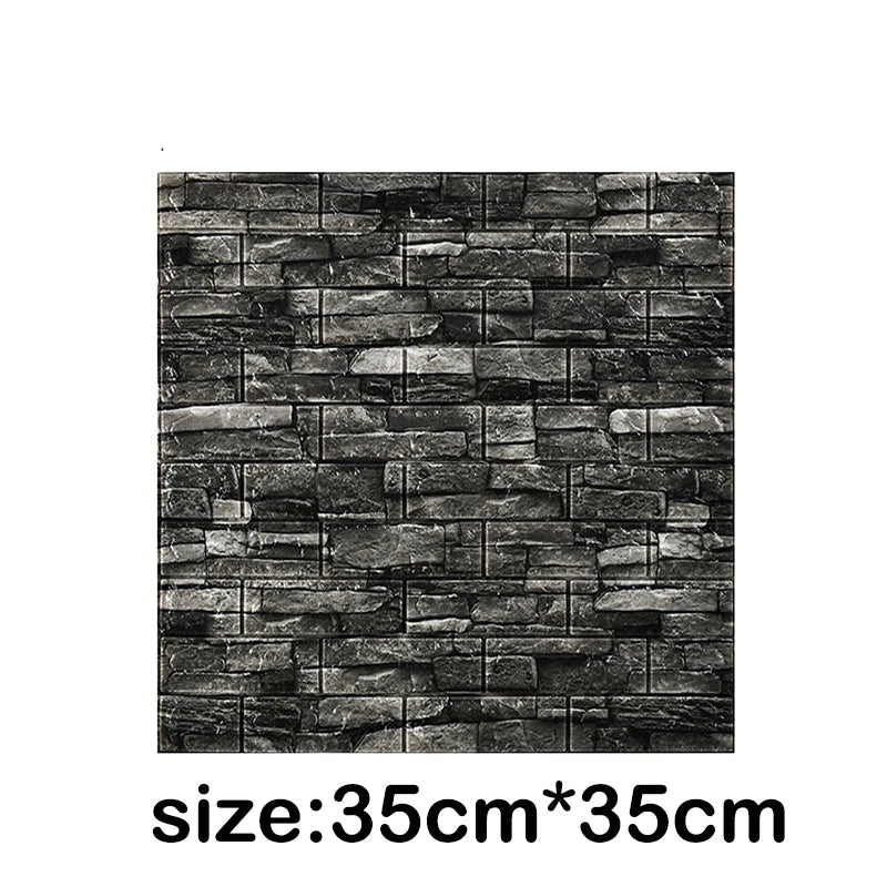 12Pcs 35*30cm High Quality 3D Foam Wall Panel Brick Retro Wallpaper Ceiling Self Adhesive Wallpanel Background Home Decoration Qme retro black 12Pcs 35cmx30cm