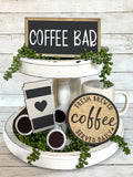 1pc Elegant Wooden Coffee Tray - Stylish Layered Construction for Aesthetic Accentuation in Homes Bars & Coffee Shops Qme L