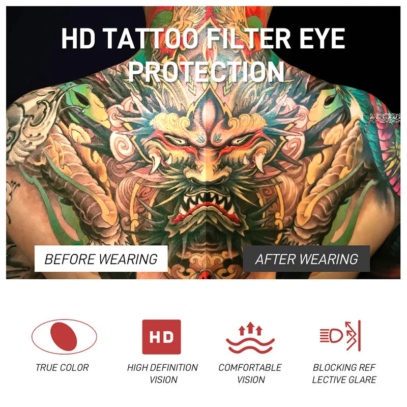 High Quality Integrated Tattoo Filter Eye Protection Glasses High Definition Multi Scene Use Tattoo Tool Accessories Wholesale Qme