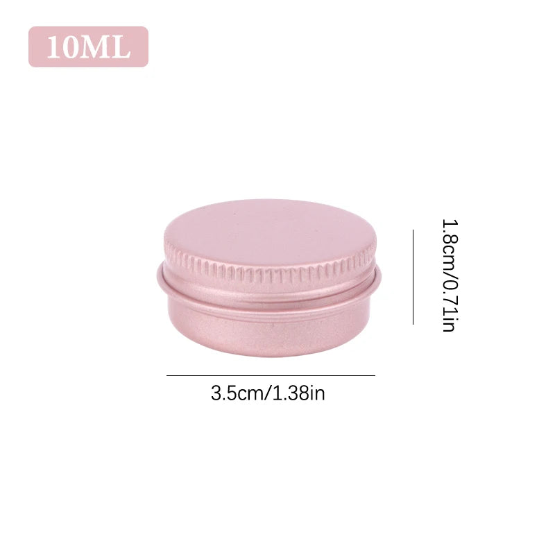 5 Refillable Cream Jars Tin Containers Screw-top Lids Lip Balm Nail Qme 10ml