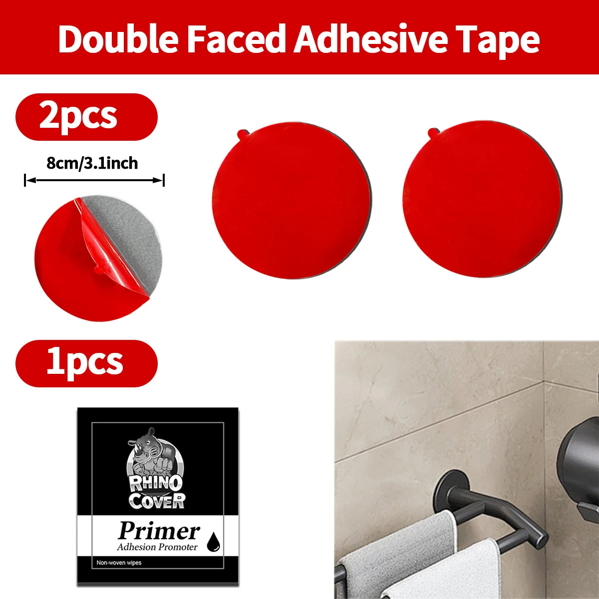 Extra Strong Sticky Adhesive Sticker Pads for Car Dashboard Suction Cup Mounts, Durable Mounting Double-Sided Circle Tape Qme 2pcs 1mm