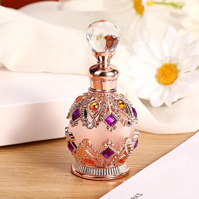 1PCS Luxury Perfume Bottle Essential Oil Bottle 15ml Empty Bottle Storage Bottle Gift Glass Perfume Bottle Portable Bottles Qme C-RYP