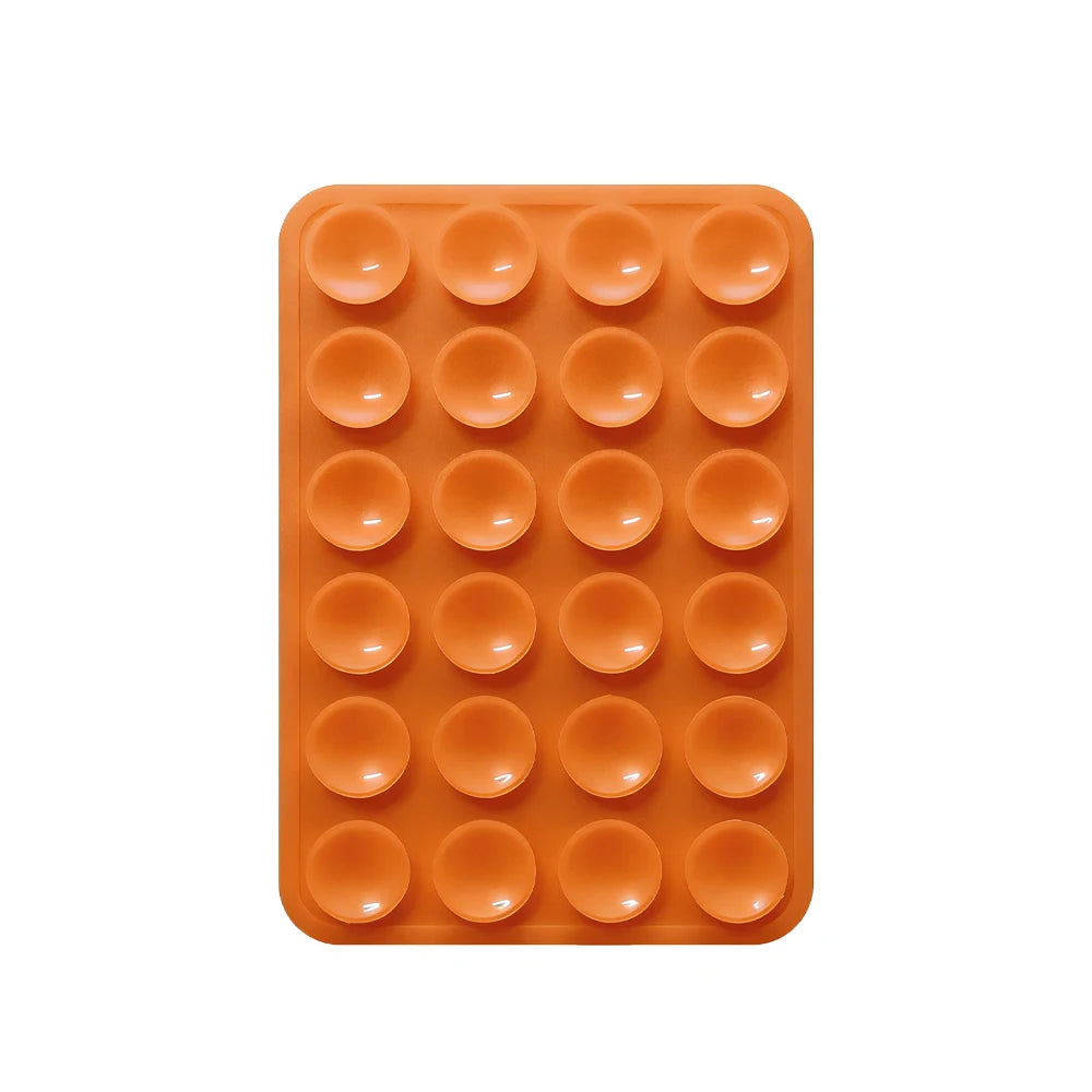 Double-Sided Suction Cup Phone Mount, Silicone Suction Phone Case Adhesive Sticky Phone Grip Hands-Free Phone Grip Phone Stand Qme Orange
