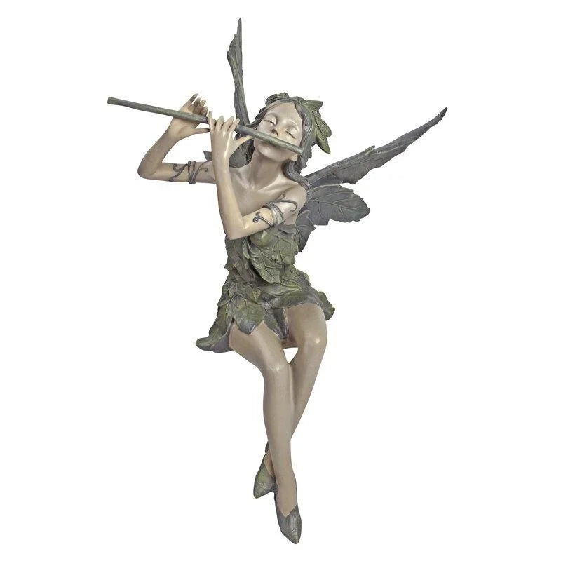 Playing Flute Fairy Statue Angel Garden Sculpture Decoration Outdoor Qme