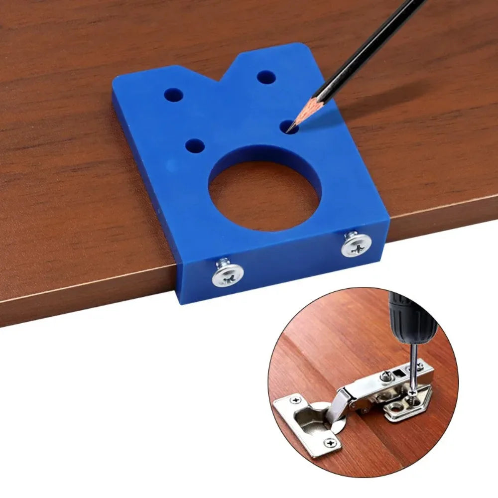 35mm Hinge Hole Drilling Guide Locator DIY Wood Furniture Door Cabinets Hinge Installation Drilling Jig ABS Woodworking Tools Qme
