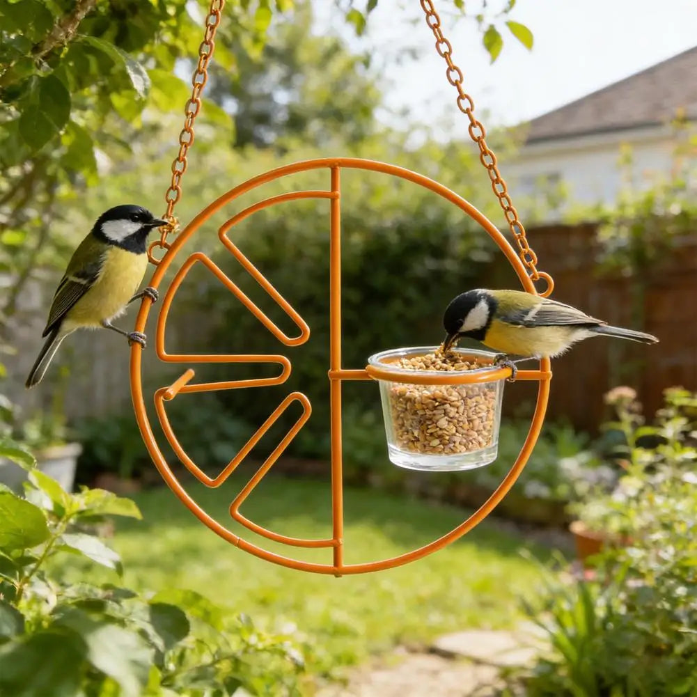 Orange Fruit Oriole Jelly Bird Feeder Slice Outdoor Garden Metal Qme