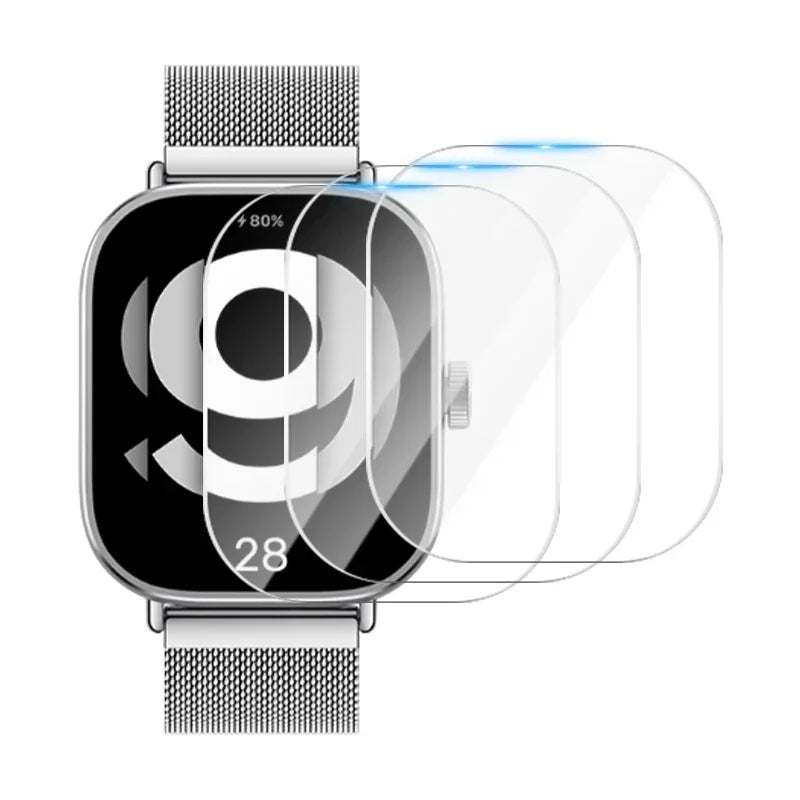 Tempered Glass for Xiaomi Redmi Watch 5 Active Smart Watch Screen Protector Anti-Scratch for Mi Redmi Watch 5 4 Prottiecve Film Qme 3-Pcs Redmi Watch 4