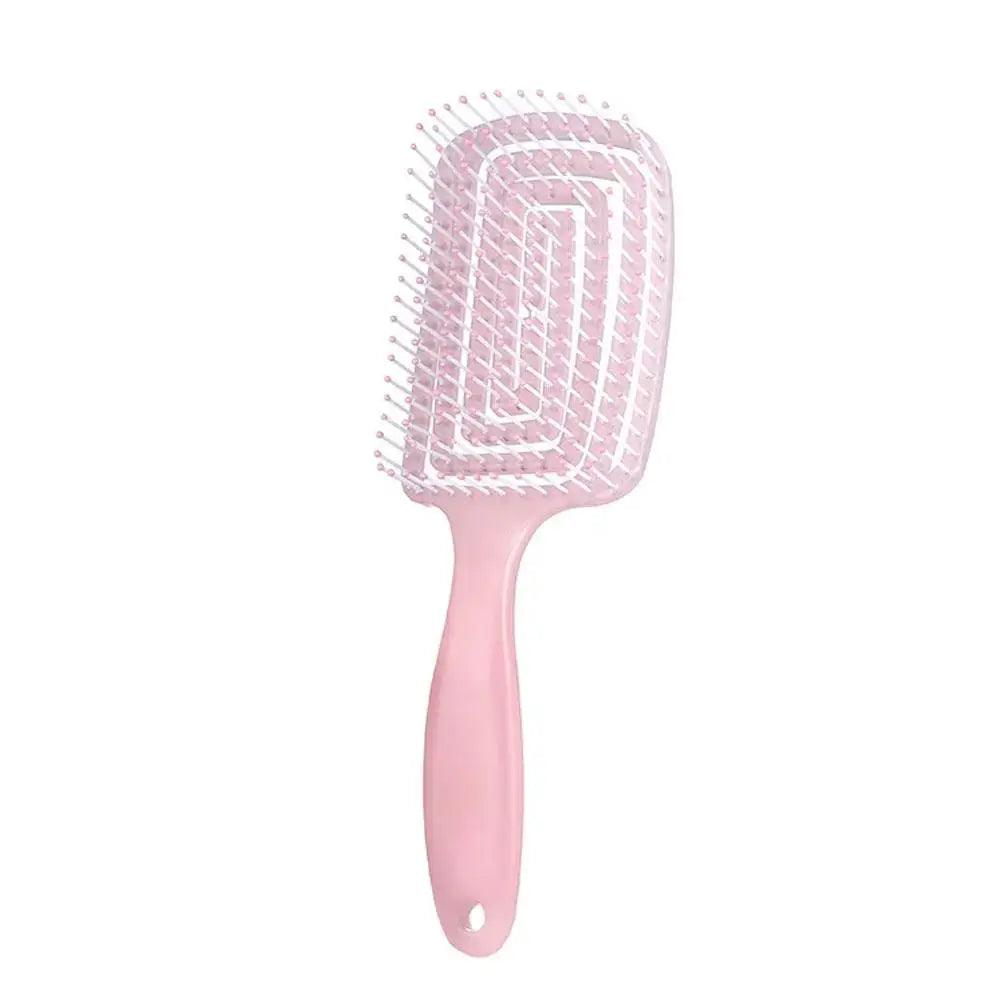 Curly Hair Massage Comb Scalp Reducing Breakage Detangling Brush Fine Qme pink 2