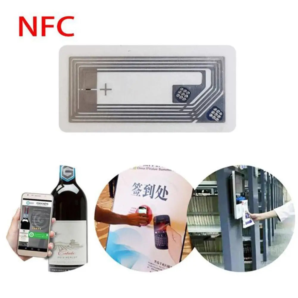NEW NFC Chip Ntag213 Sticker Wet Inlay 11x21MM 13.56MHz Label Tag 213 Anti-counterfeiting Label Electronic Label 10Pcs Qme