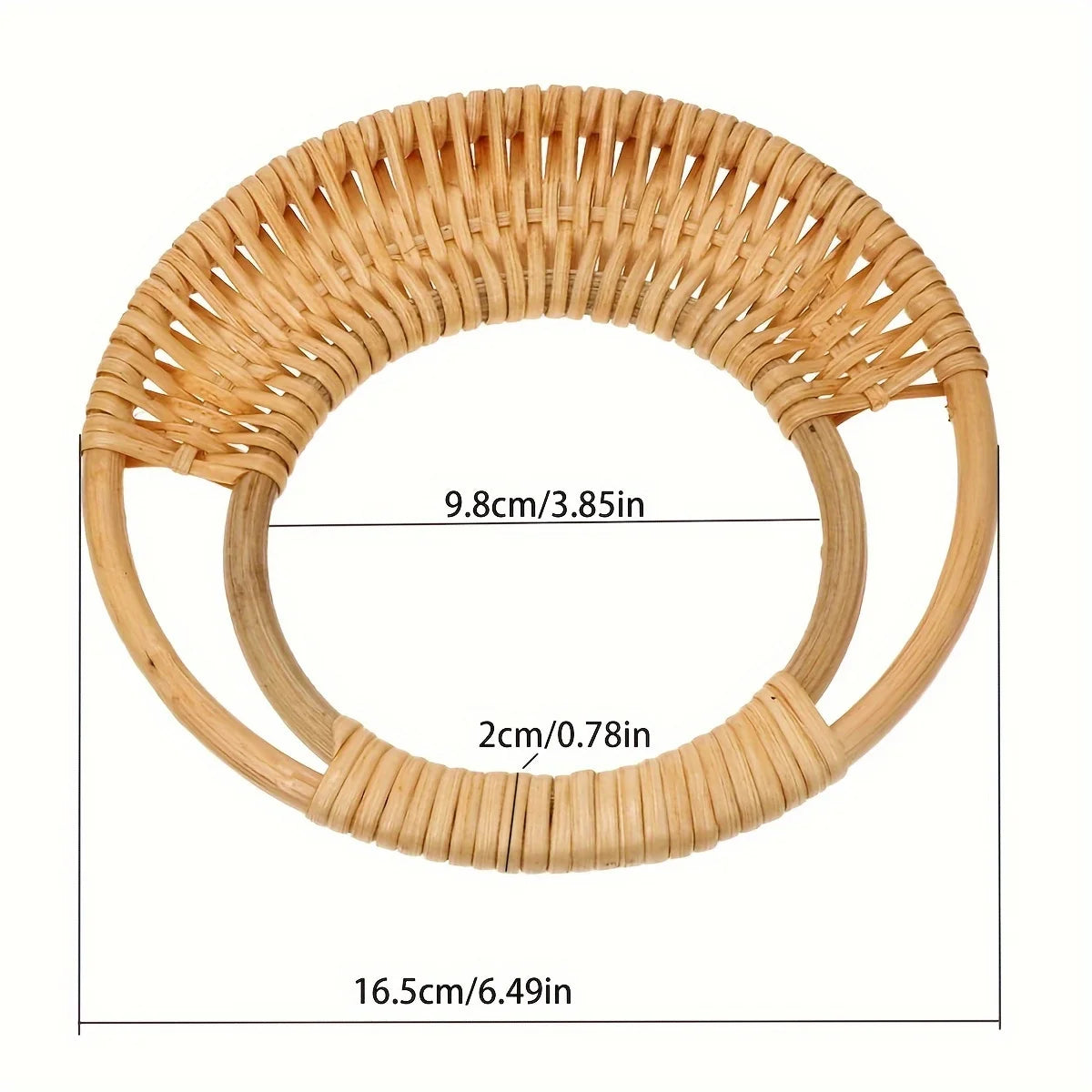 Rattan Bag Handles DIY Woven Bag Accessories Circular Handmade Wicker Purse Handle Replacement For Bag Handbag Making Supplie Qme