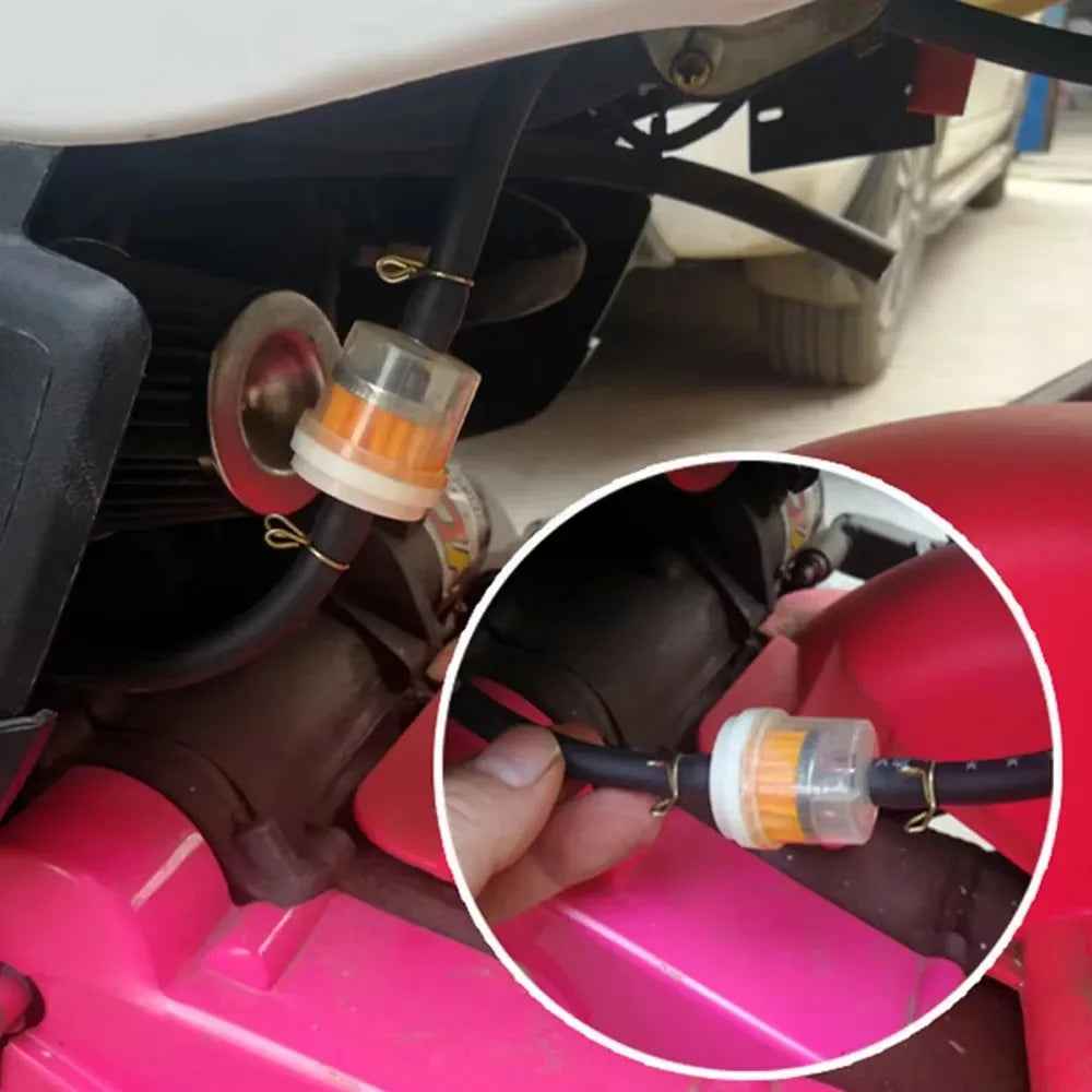 10pcs Professional Motorcycle Oil Filter Inline Gas Fuel Filter Gasoline Filters Tool For Scooter Moped Scooter Dirt Bike ATV Qme