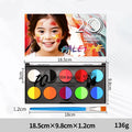 10-grid Double Water-soluble Body Painting Crayons Brush Vibrant Qme 10
