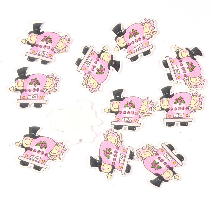20pcs Mixed Painted Wood Slices Colorful Crafts Wooden Ornaments For Home Wedding Party Decoration Handmade Accessories 30-40mm Qme hunli003