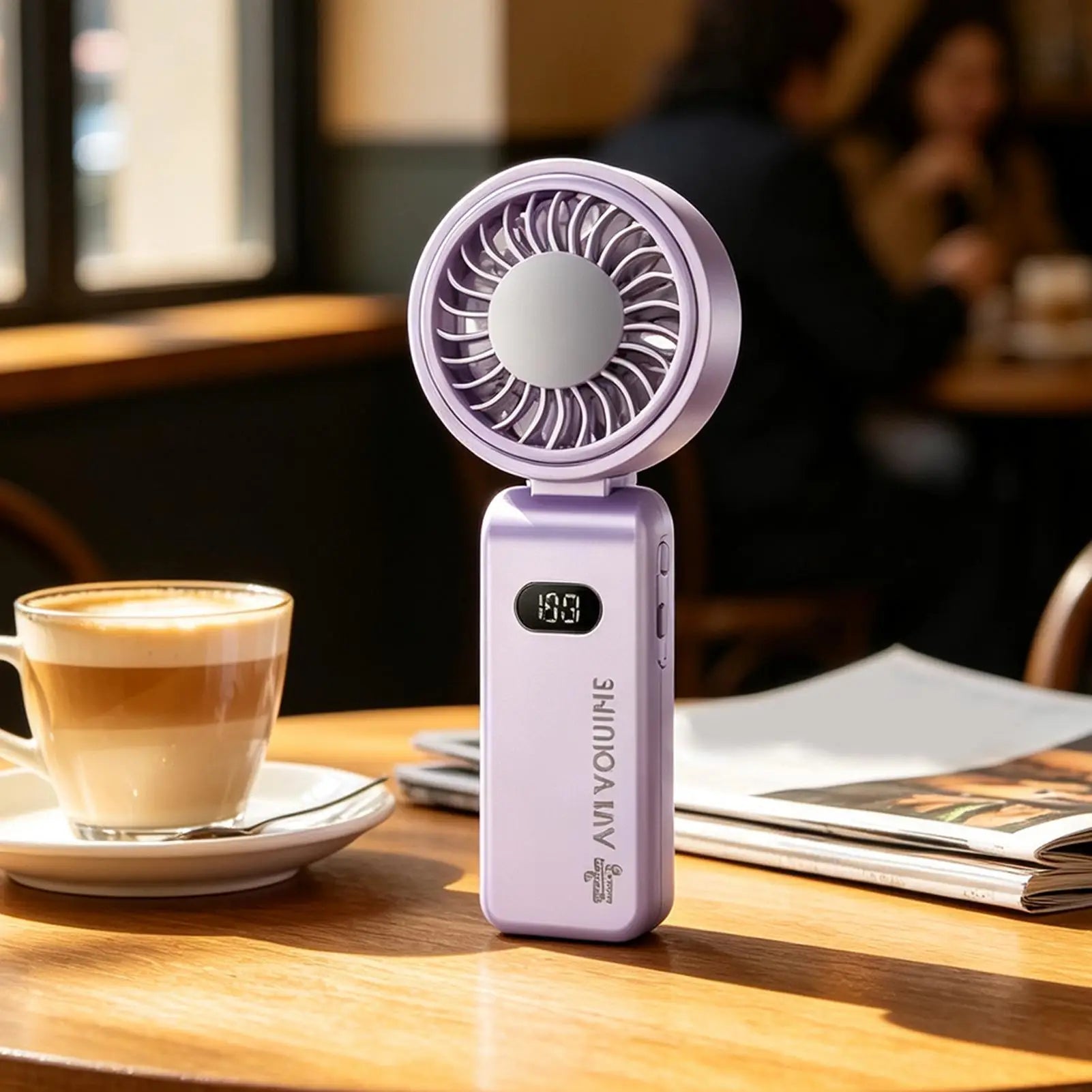 Mini Handheld Fan Rechargeable Foldable Cooling Airflow With LED Display Portable Fan For Cruise Trip Beach Camping Outdoor Qme