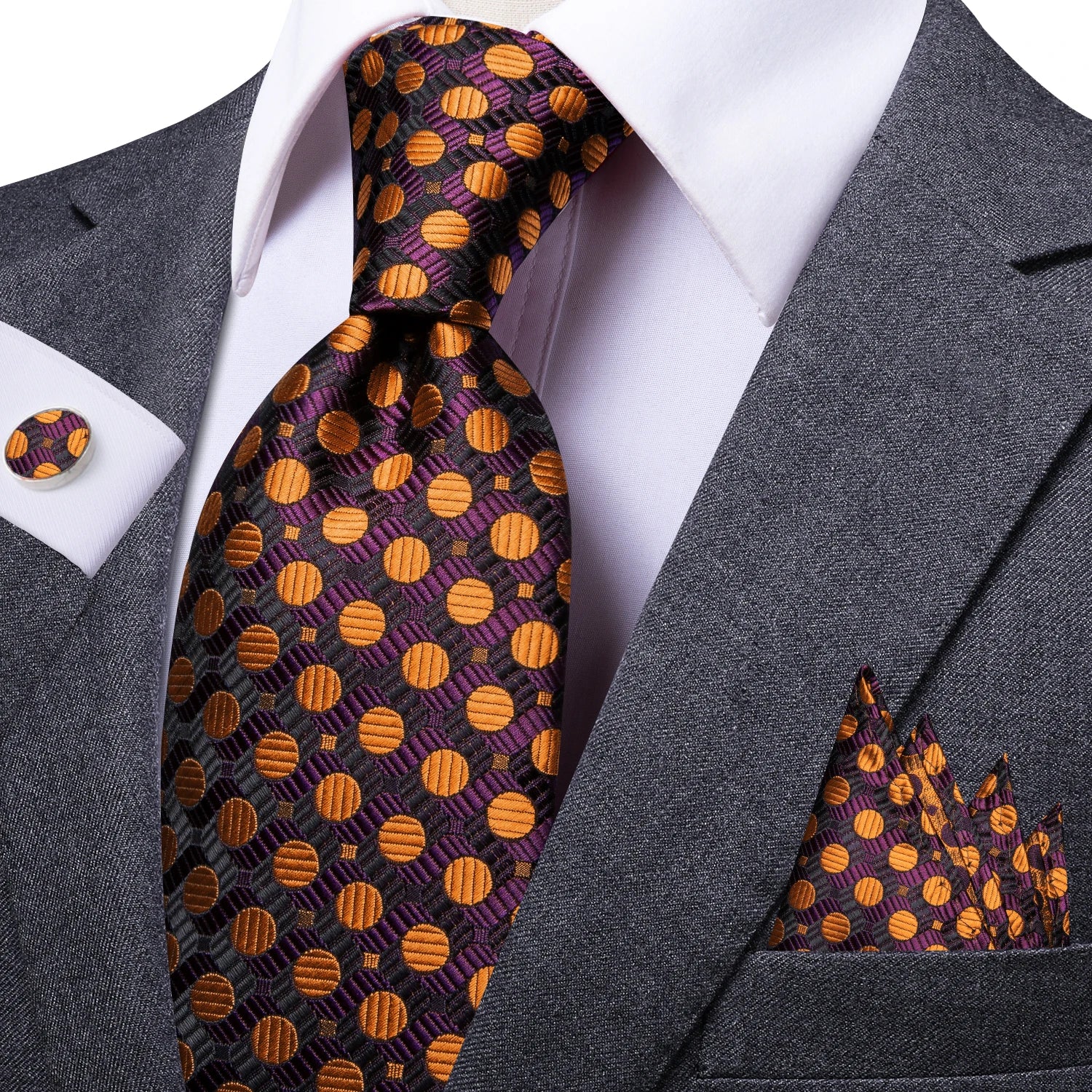 Men's Tie Pocket Square Colorful Striped Business Collection Formal Qme DPT-LDSN0039