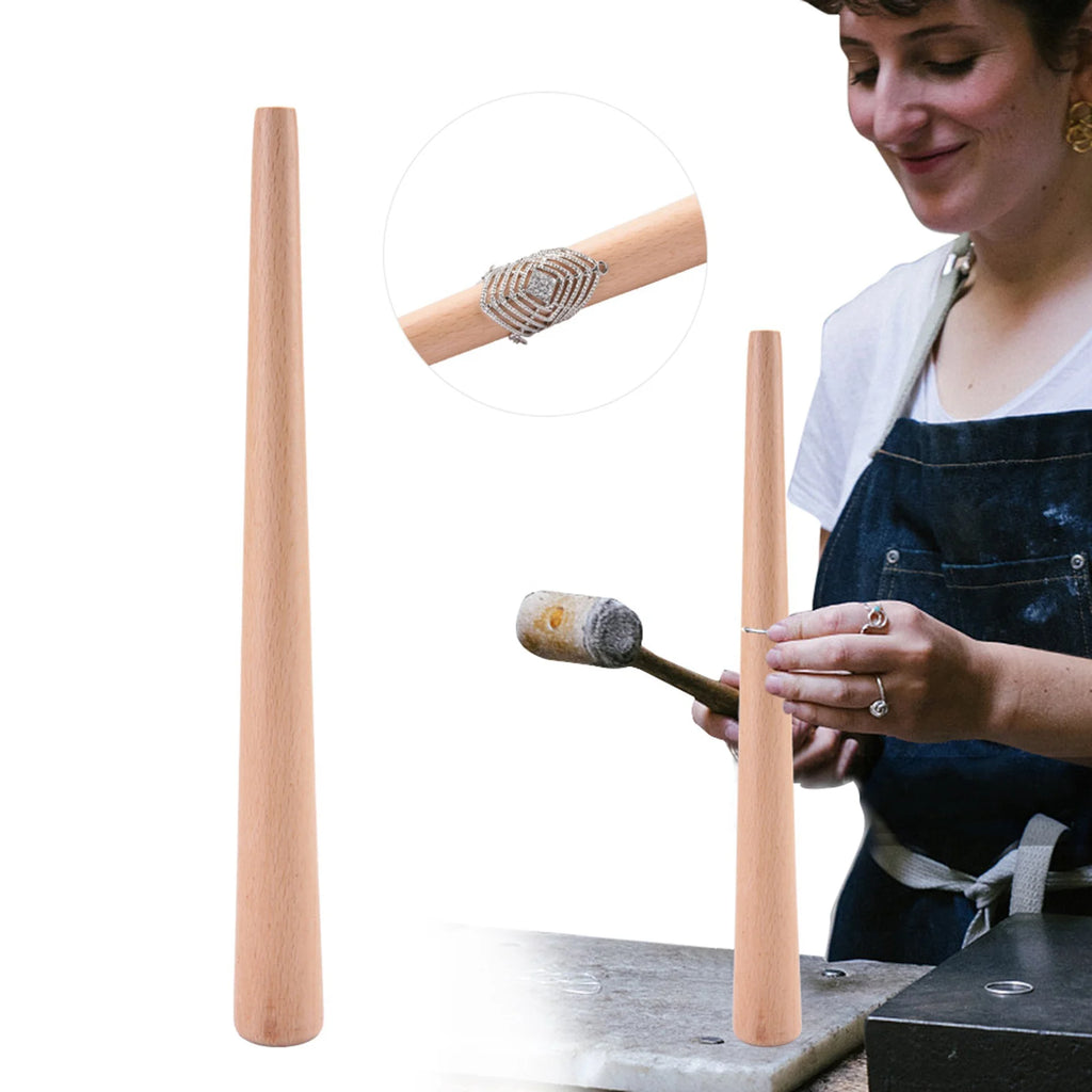 Wood Mandrel Stick Tool for Finger Ring Jewelry Making and Rings Forming Polishing for Jeweler Qme