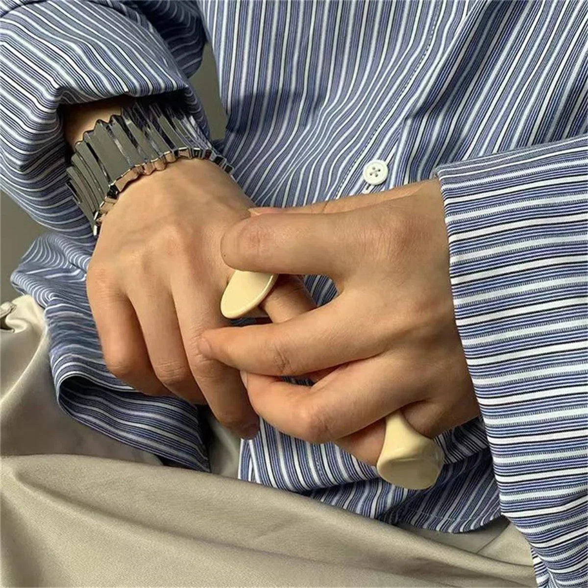Fashion Y2k Vintage Wide Large Chunky Rings for Women Crystal Resin Geometric Irregular Stacking Wear Jewelry New Solid Rings Qme