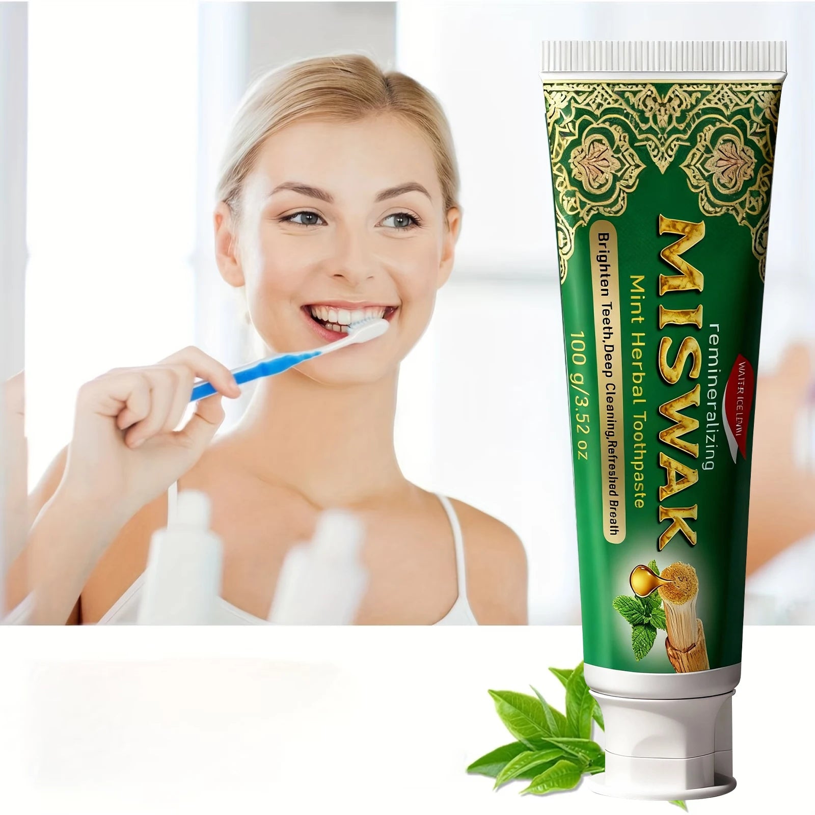 Hydroxyapatite Toothpaste, Deep Clean & Moisturizing with Vitamin C & Ceramide for Enamel Protection, Mint Fresh Breath Qme