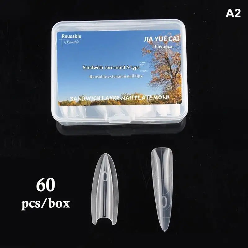 Dual Nail Extension Forms Almond Round Shape Durable Reusable Qme A2