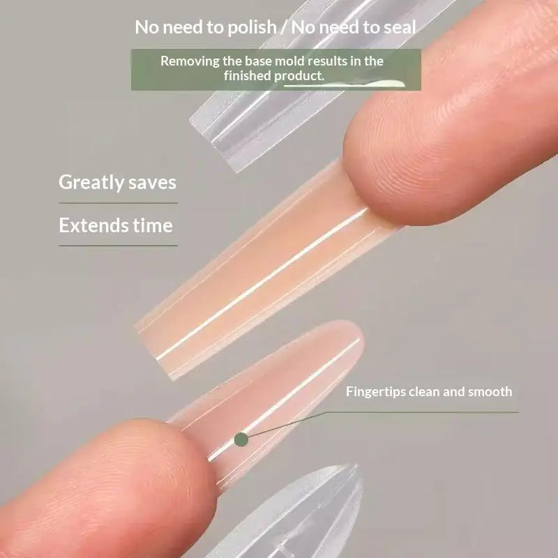Sandwich Nail Mode Extension Almond Coffin 15 Rapid Dual Forms Bottom Qme