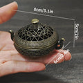 Mini Metal Incense Burner Retro Ornate Pagoda Fu Pouch Lotus Styles Qme style1