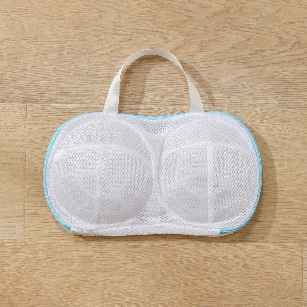 Coarse Mesh Bra Bag, Washing Machine, Underwear Care Bag, Anti Deformation Machine Washing, Thickened And Durable Mesh Bag Qme Blue with bracket