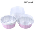 Aluminum Foil Cake Container Pans Liners Lids Heat-resistant Baking Qme Pink