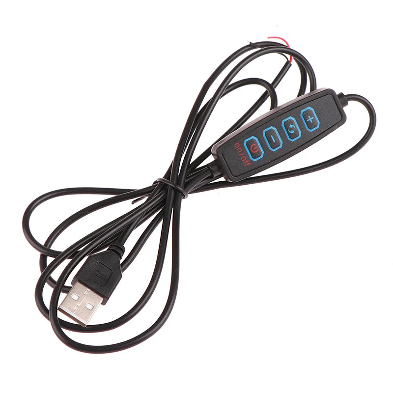 USB 5V LED Tri-color Dimming Color Switch Cable Dimmer 4-Key Controller 2CH For Low Voltage LED CCT Bicolor Light Qme black