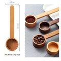 A Black Walnut Wood Coffee Measuring Spoon, Solid Wood Weight Scoop for Coffee Powder Milk Powder Precise Gram Scale Spoon Qme Beech long