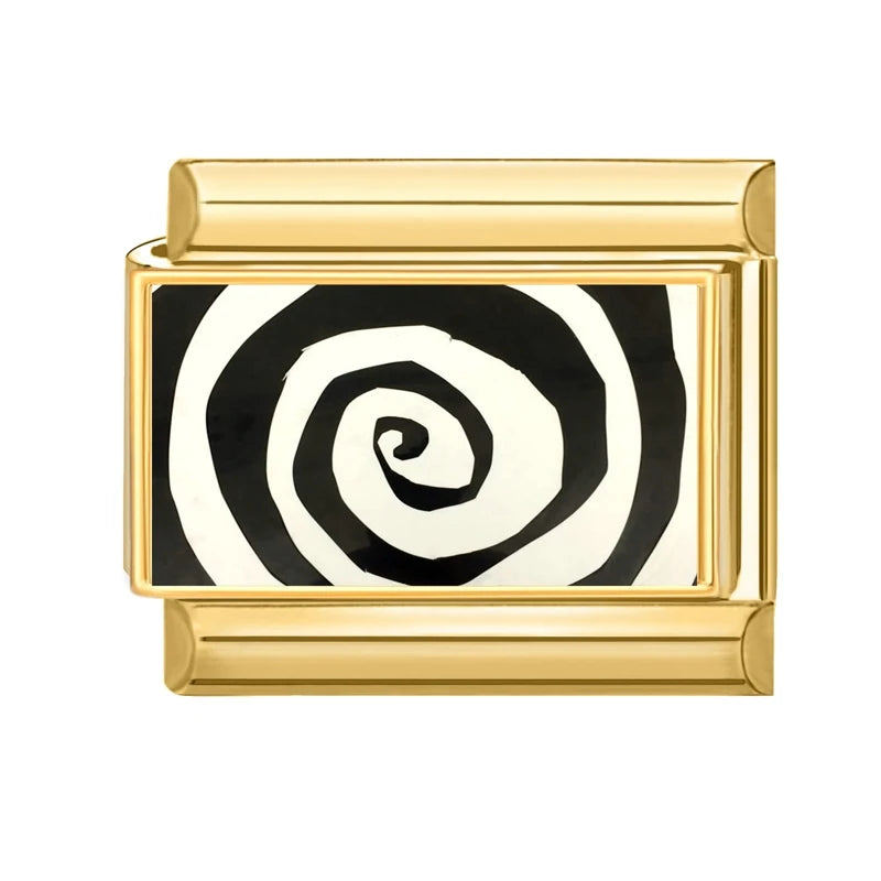 Gold Retro Black Trumpet Zebra Cow Piano Italian Charm Link Fit