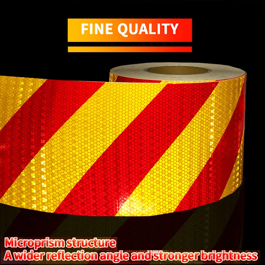 Reflective Safety Warning Tape Self-Adhesive Waterproof Diagonal Night Safety Anti-Collision Strip Trucks Trailers Bicycle Qme