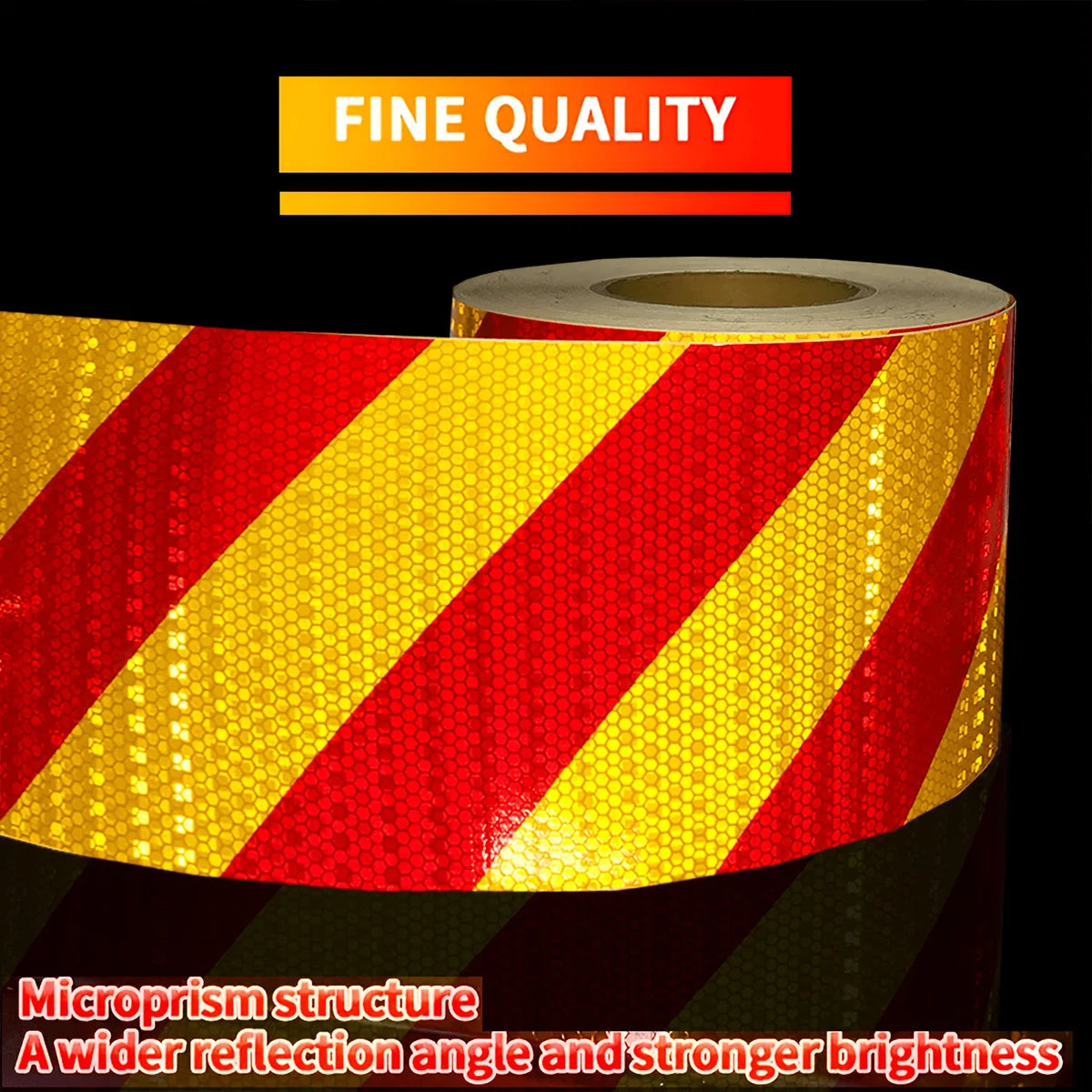 Reflective Safety Warning Tape Self-Adhesive Waterproof Diagonal Night Safety Anti-Collision Strip Trucks Trailers Bicycle Qme