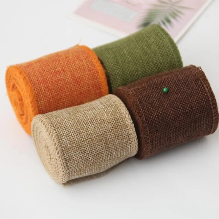 Fall Burlap Ribbon， 1 Roll Thanksgiving Decorative Ribbons For Gift Wrapping & Crafts Qme
