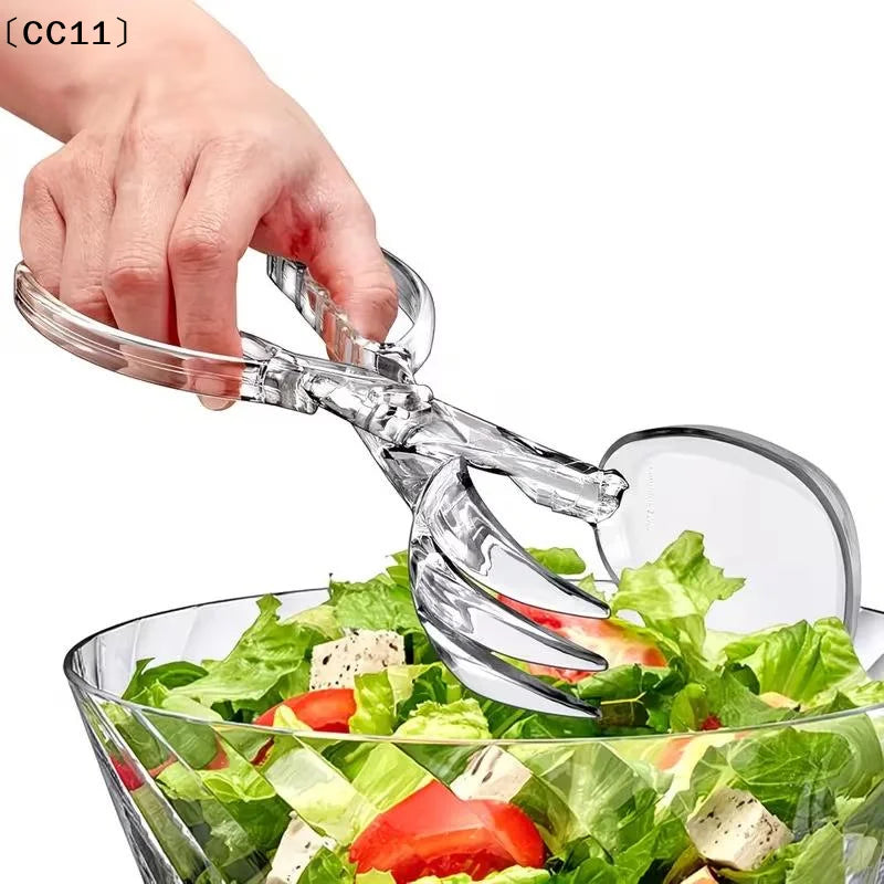 Transparent Plastic Salad Scissors Tongs- Reusable Food-safe Kitchen Qme Default Title