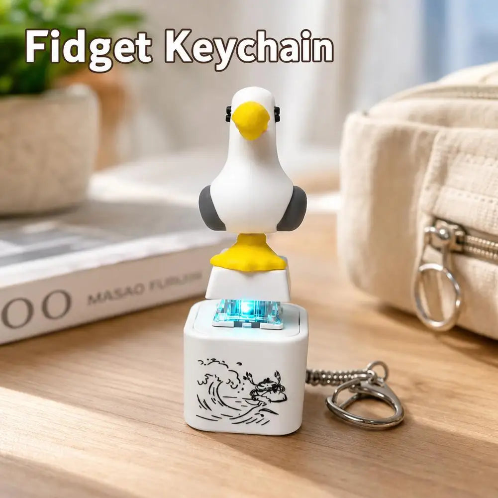 Seagull Button Keychain Rechargeable Fidget Toys Funny Keyboard Qme