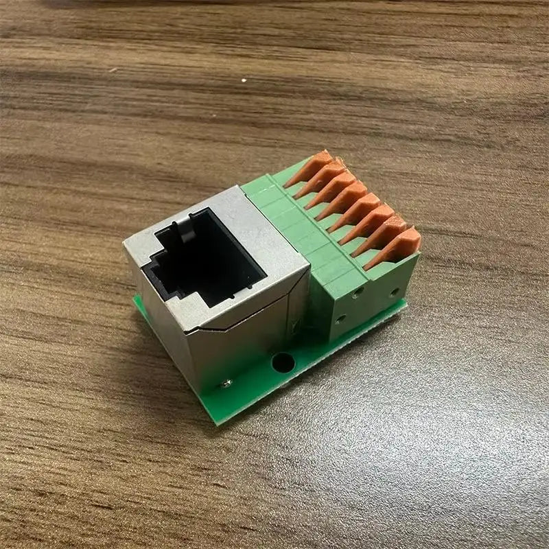 1Pc Data Adapter Board Female Socket Guide Rail Installation Terminals Connector RJ45 Network Port Terminal Block Welding Free. Qme