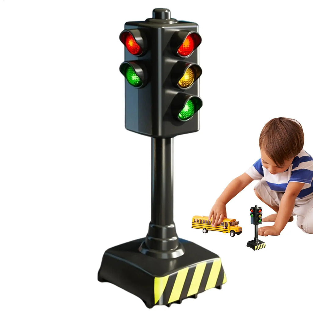 Traffic Light Toys for Kids Small Traffic Light Signs with Lights and Sounds Stop Light Model Safety Traffic Indicator Qme