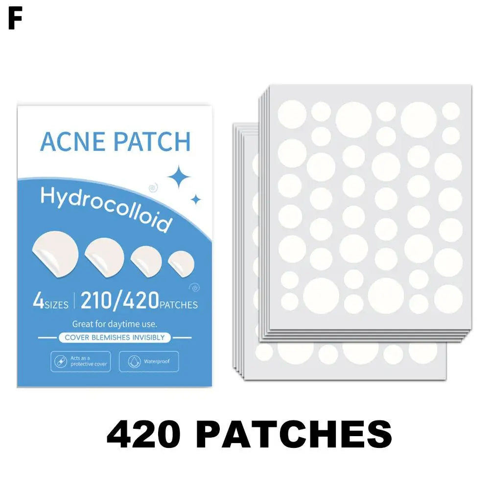 Mixed Sizes Hydrocolloid Pimple Patches For Face Salicylic Acid Hydrocolloid Invisible Acne Stickers For Zits Spots Qme 420pcs CN