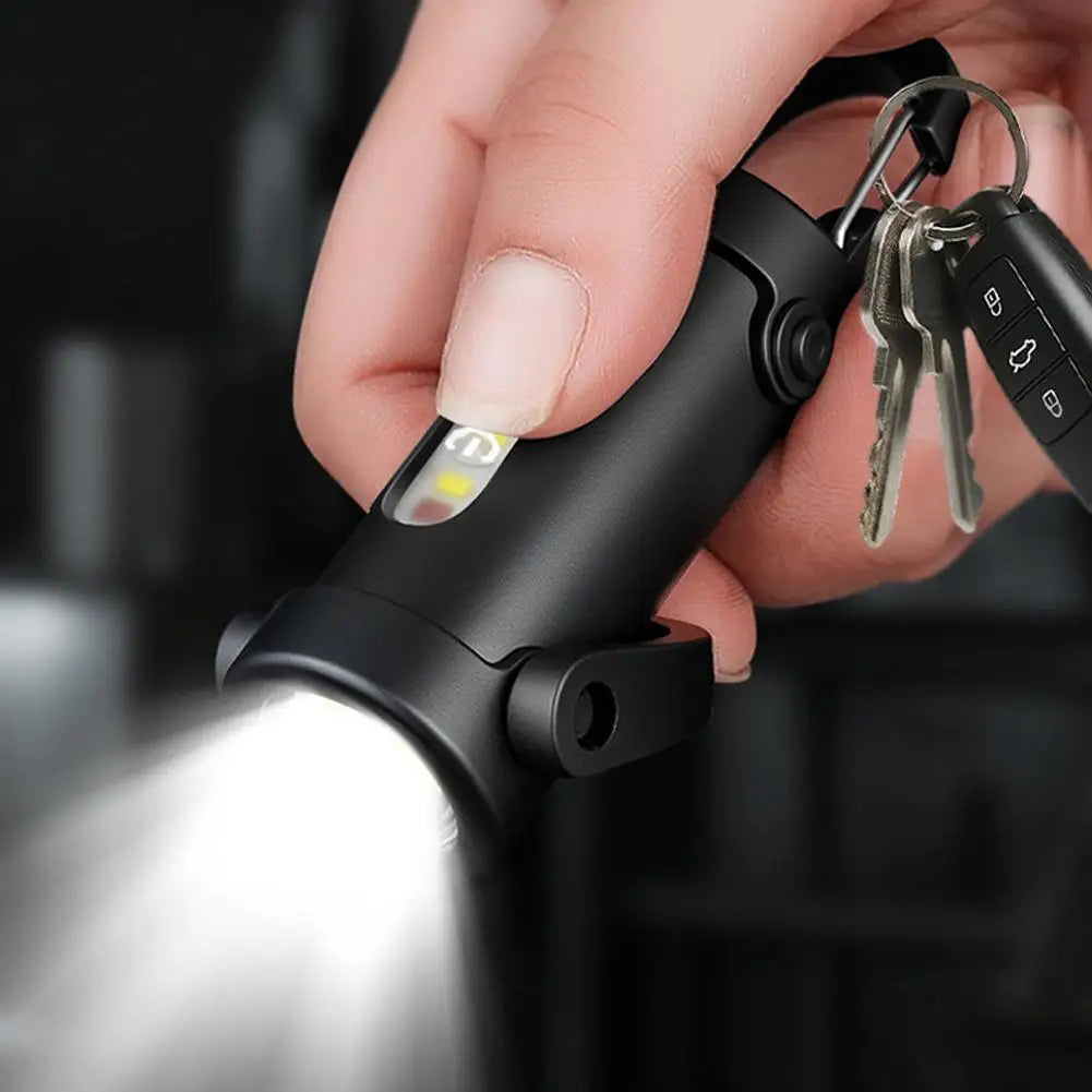 Powerful Mini COB LED Keychain Flashlight USB Rechargeable Hanging Work Light Waterproof Keyring Camping Walking Pocket Lamp ﻿ Qme