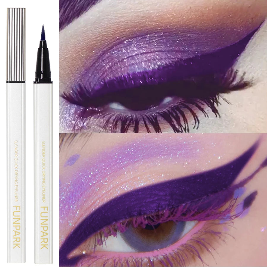 Purple Fine Liquid Eyeliner Long Lasting Eye Pen Waterproof Qme