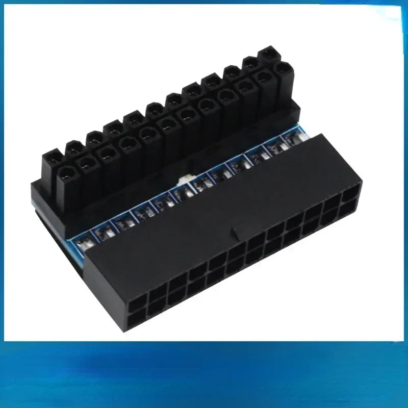 2psc ATX 24Pin 90 Degree 24 Pin To 24pin Power Plug Adapter Mainboard Motherboard Power Connectors Modular for Power Supply Qme