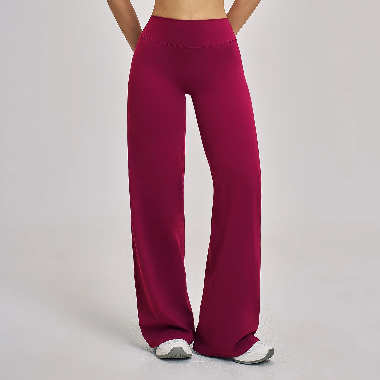 A New Autumn Winter High Waist Wide Leg Sports Pants, Naked Hip Lifting Loose Fitness Sweatpants For Outdoor Daily Leisure Qme Raspberry Red S