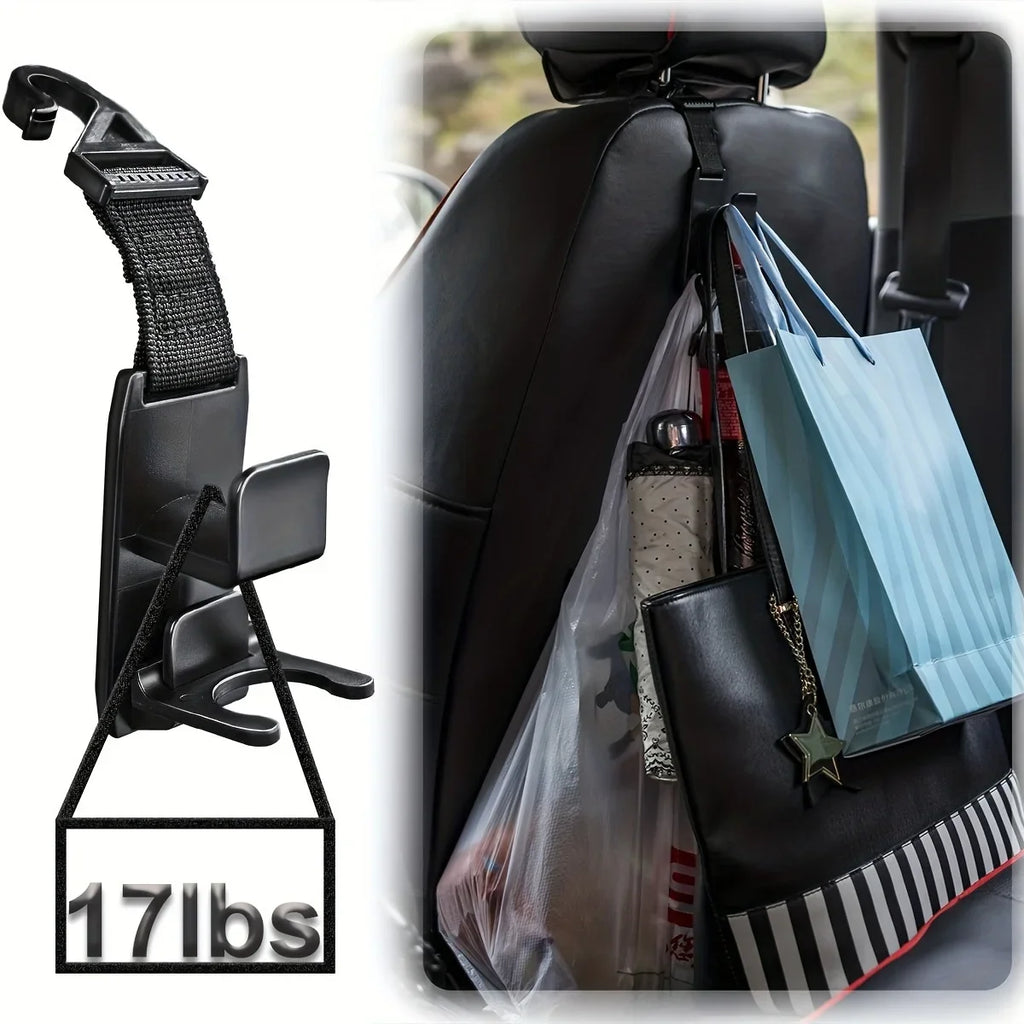 Magic Headrest Hooks For Car, Purse Hanger Headrest Hook Holder For Car Seat Organizer Behind Over The Seat Hook Hang Purse Qme