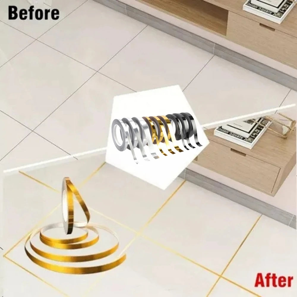 50M Self Adhesive Wall Decoration Stickers Floor Waterproof Gap Sealing Strip Kitchen Tiles Mould Proof Beauty Sewing Tape Qme