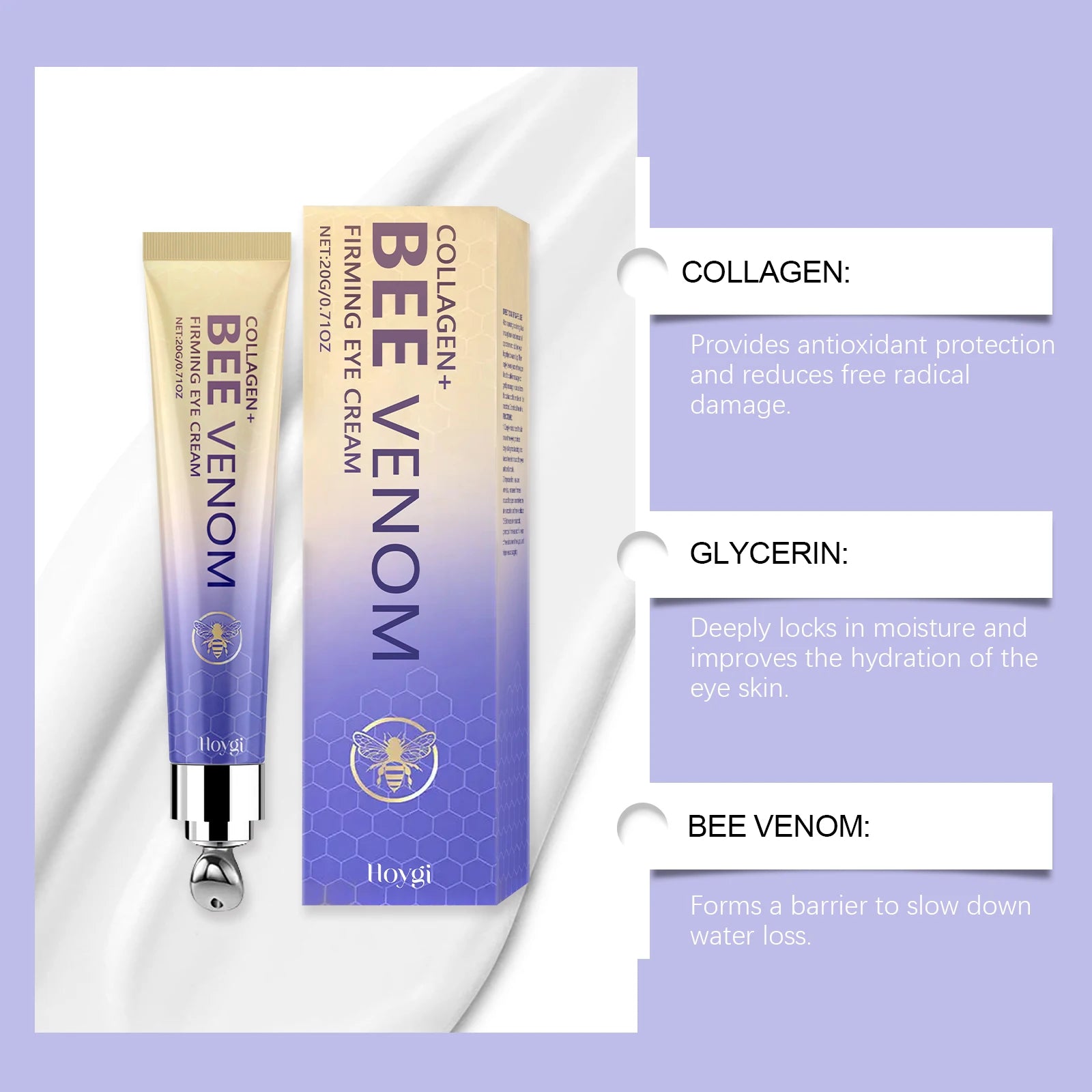 Firming Eye Cream Series Retinol & Bee Venom Peptide For Wrinkles Dark Circles Puffiness Firming Moisturizing Anti-Aging Eyecare Qme